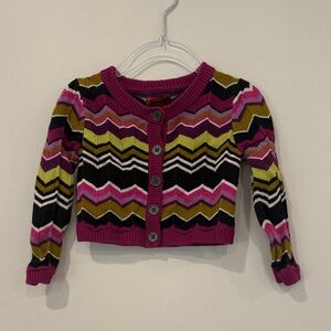 Missoni Girls Chevron Cardigan - Magenta, Purple, Lime